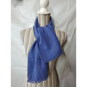 St Michael 100% LambWool Rectangle Scarf Blue 49‎ X 9"  Made In UK